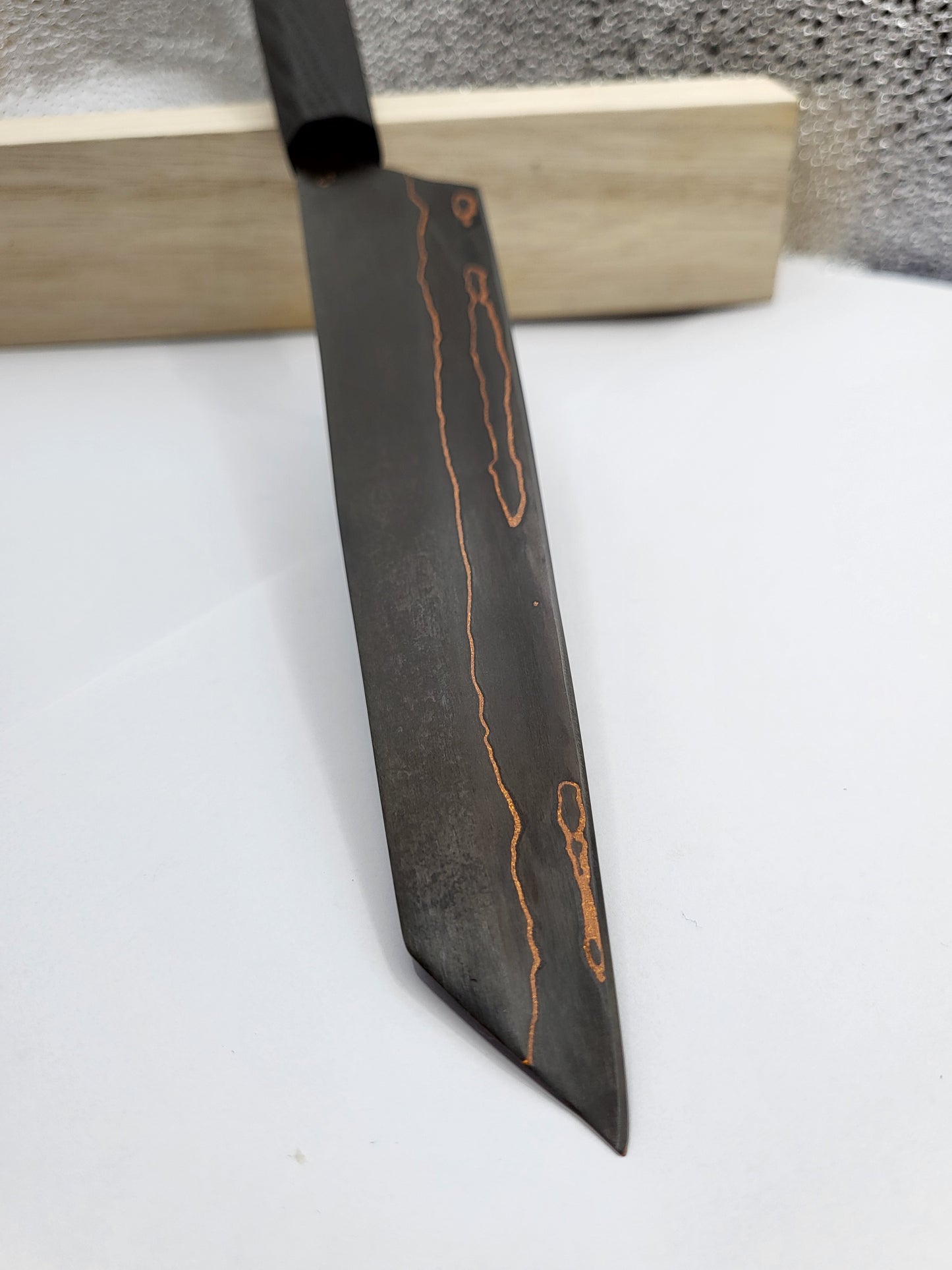 Küchenmesser Gyoto Kupfer-Damast Esche