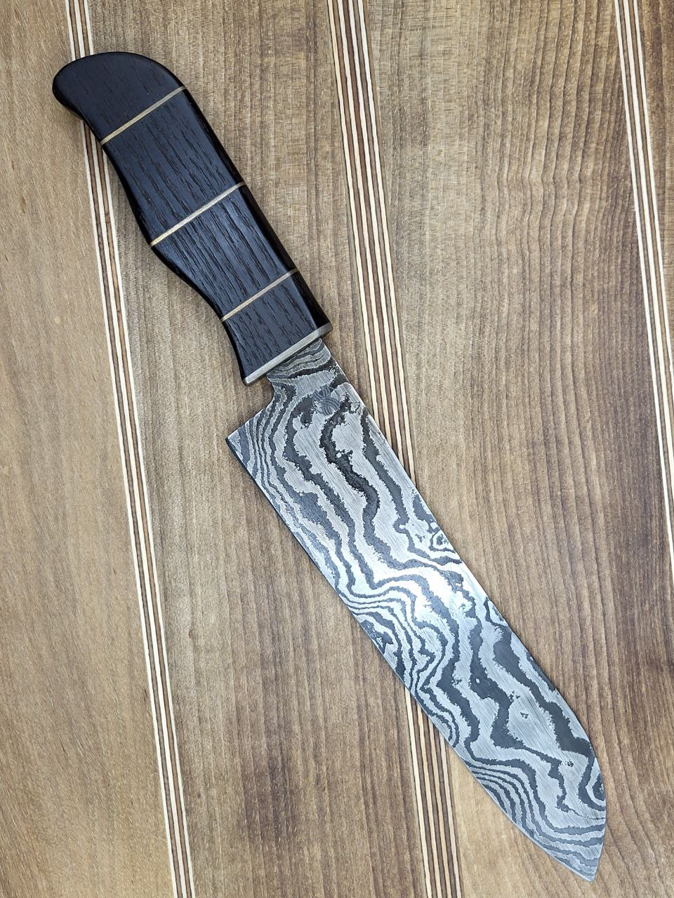 Santoku raw brass handle