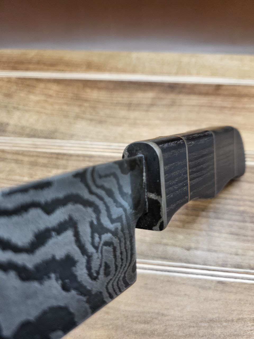 Santoku raw brass handle