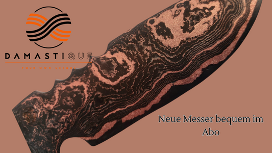 Outdoor/Jagdmesser Kupfer Damast im Abo