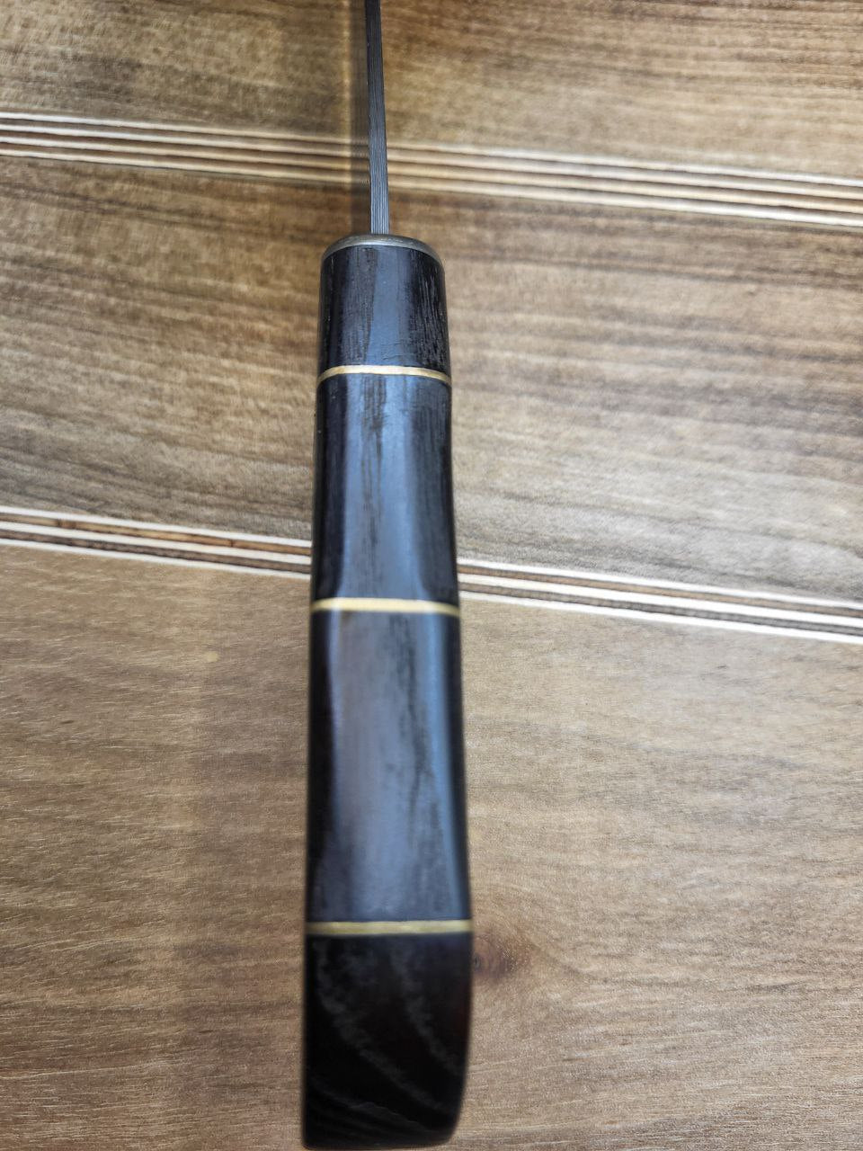 Santoku raw brass handle