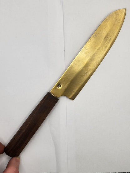 Damastmesser Gold Eisenholz