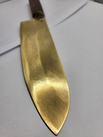 Damastmesser Gold Eisenholz