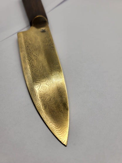 Damastmesser Gold Eisenholz