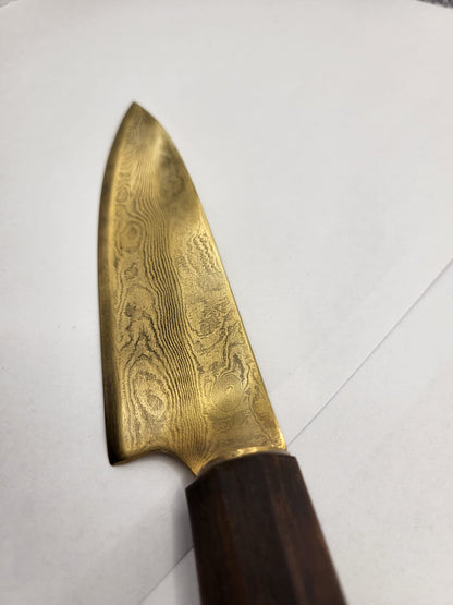 Damastmesser Gold Eisenholz