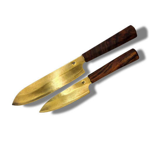Teak-Gold Damast Set