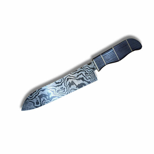 Santoku raw brass handle