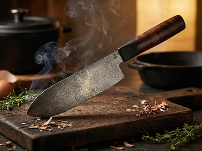 Mosaik Santoku nicht rostfreies handgeschmiedetes Küchenmesser