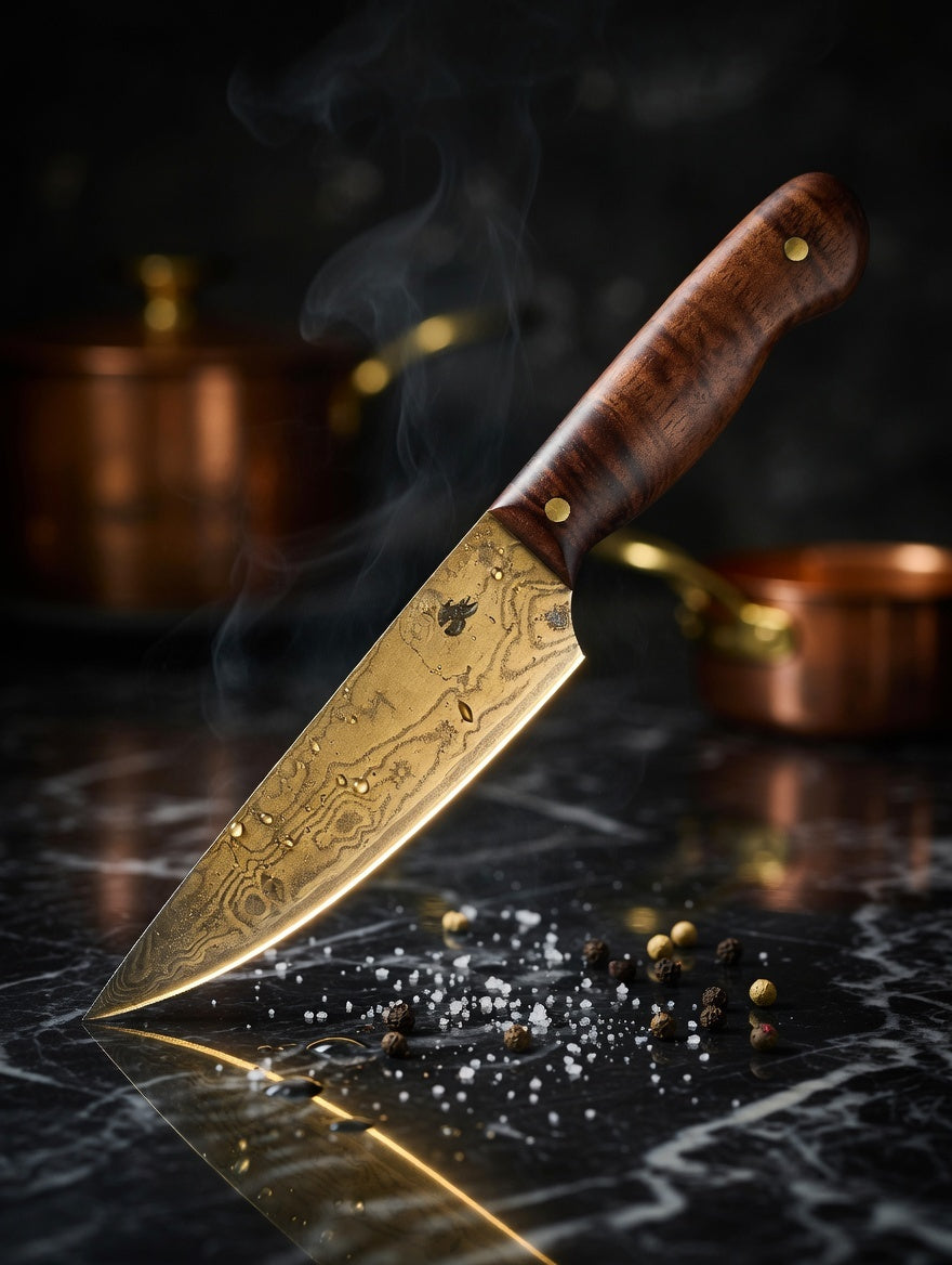 Kompaktes Gold Edition Jausenmesser mit 110 mm Klinge