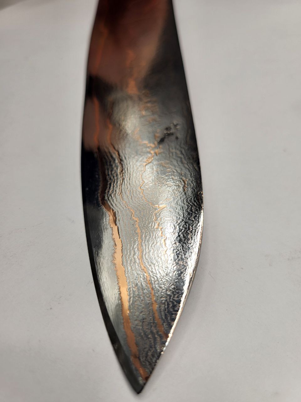 Big Allrounder CU-Damast Shiny rostträges handgeschmiedetes Messer