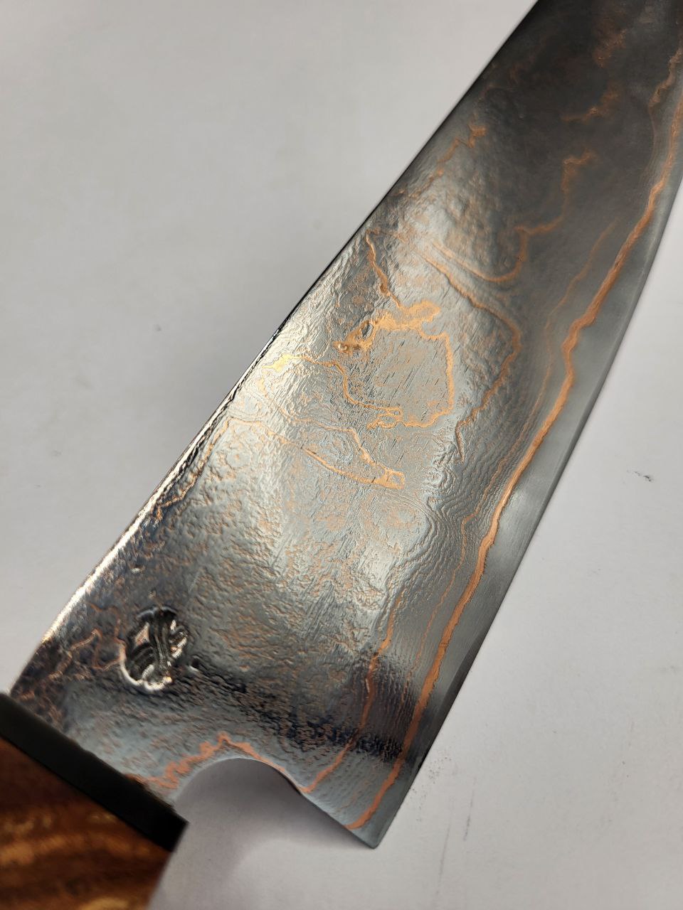 Big Allrounder CU-Damast Shiny rostträges handgeschmiedetes Messer