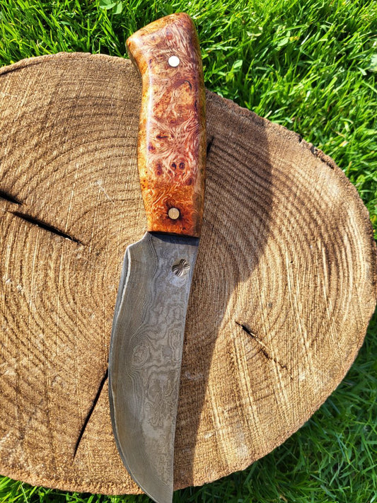 Damast Outdoormesser Curly Mindi