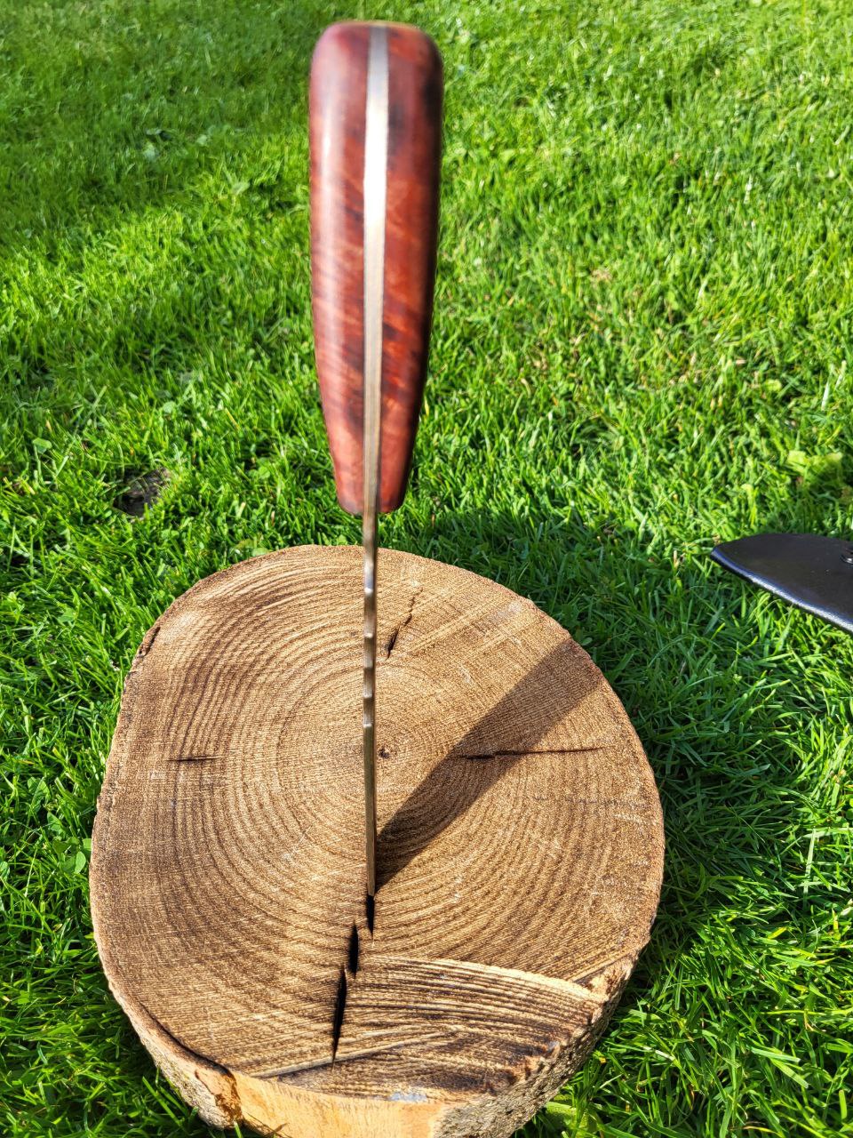 Damast Outdoormesser Kupfer Liner