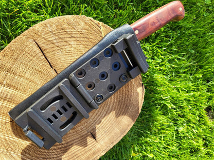 Damast Outdoormesser Kupfer Liner