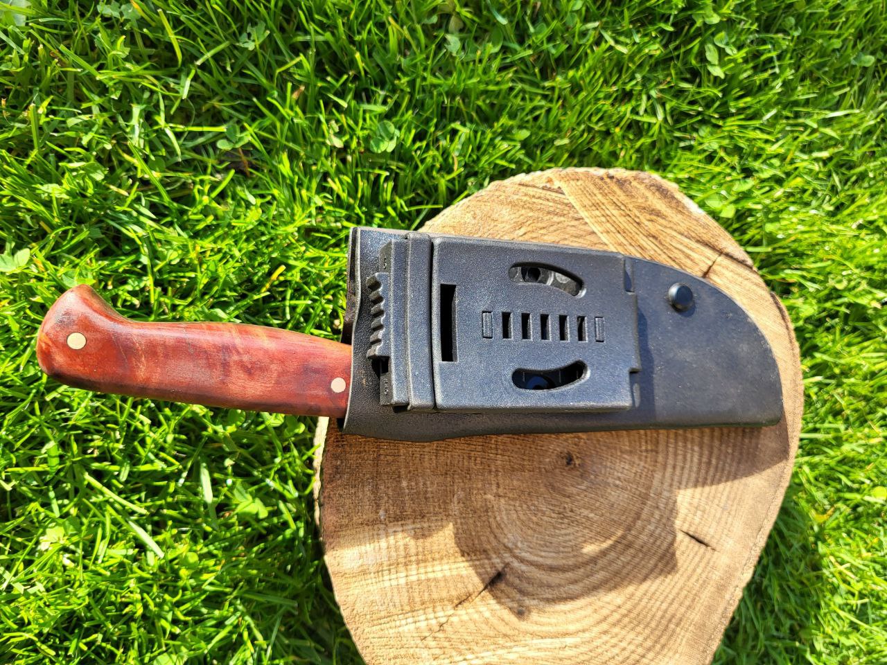 Damast Outdoormesser Kupfer Liner