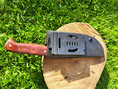 Damast Outdoormesser Kupfer Liner