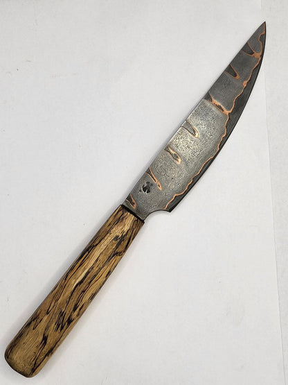 Jausen und Gemüsemesser handgeschmiedet mit Spalted-Tamarin-Griff