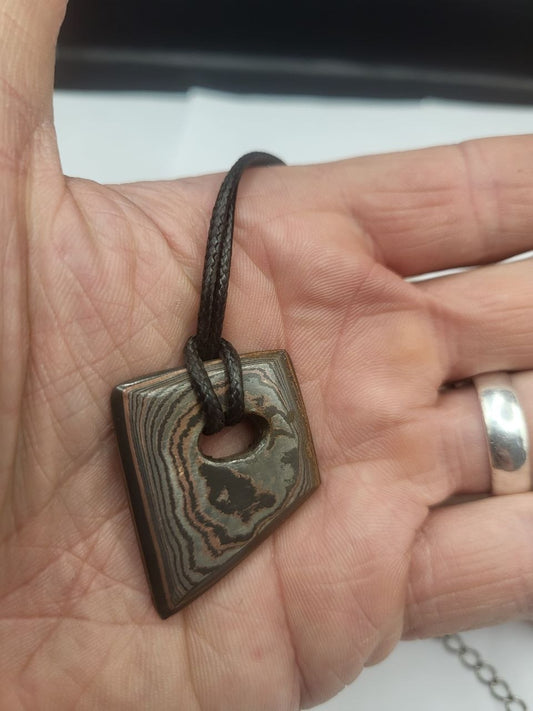 Kupfer Damast Anhänger #8