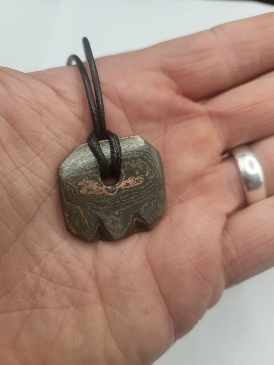 Kupfer-Damast Anhänger #1