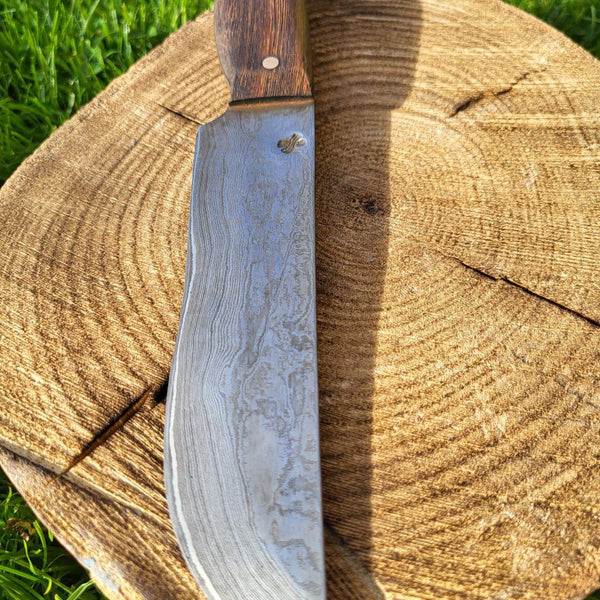 Damast Outdoormesser Eisenholz