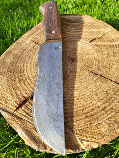 Damast Outdoormesser Eisenholz