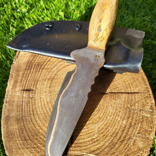 Damast Outdoormesser Kupfer Liner Tamarin