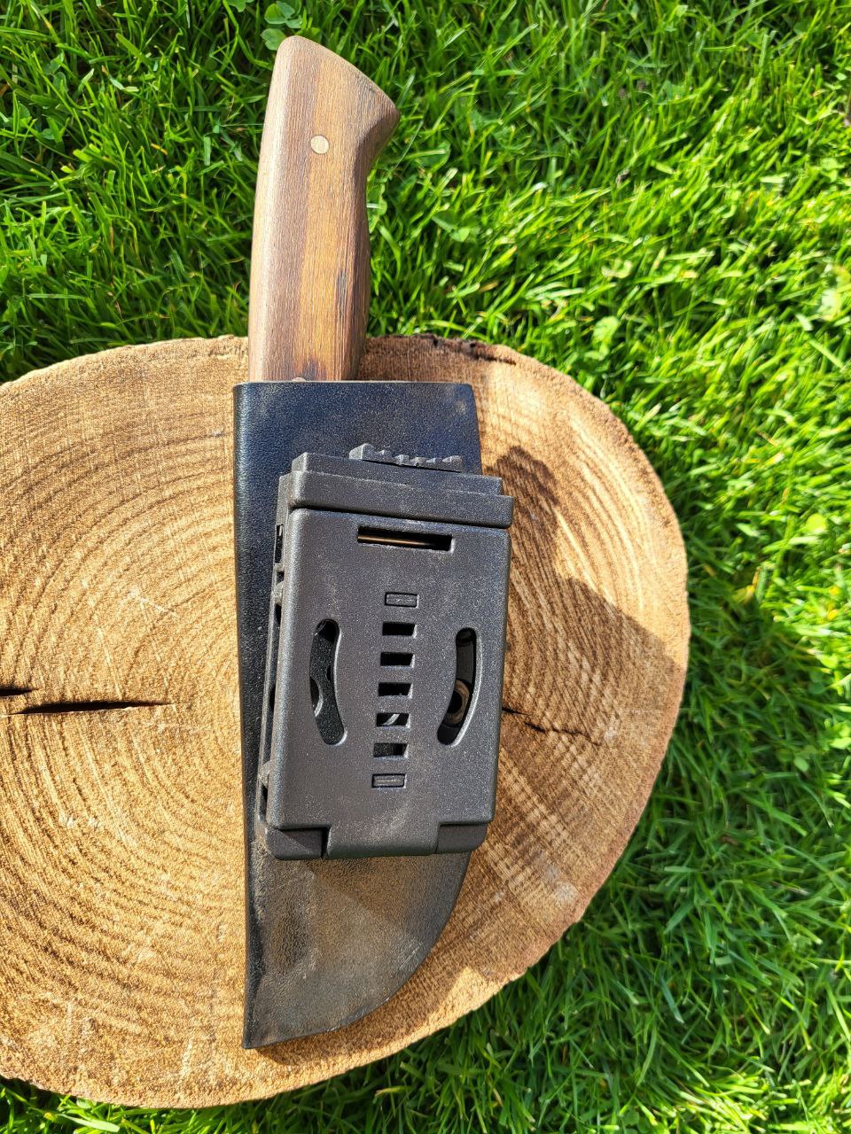 Damast Outdoormesser Eisenholz