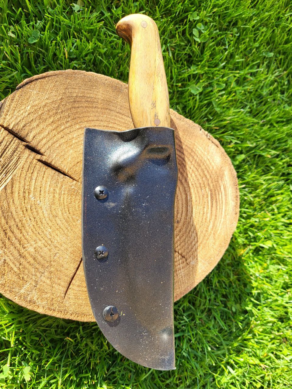 Damast Outdoormesser Kupfer Liner Tamarin