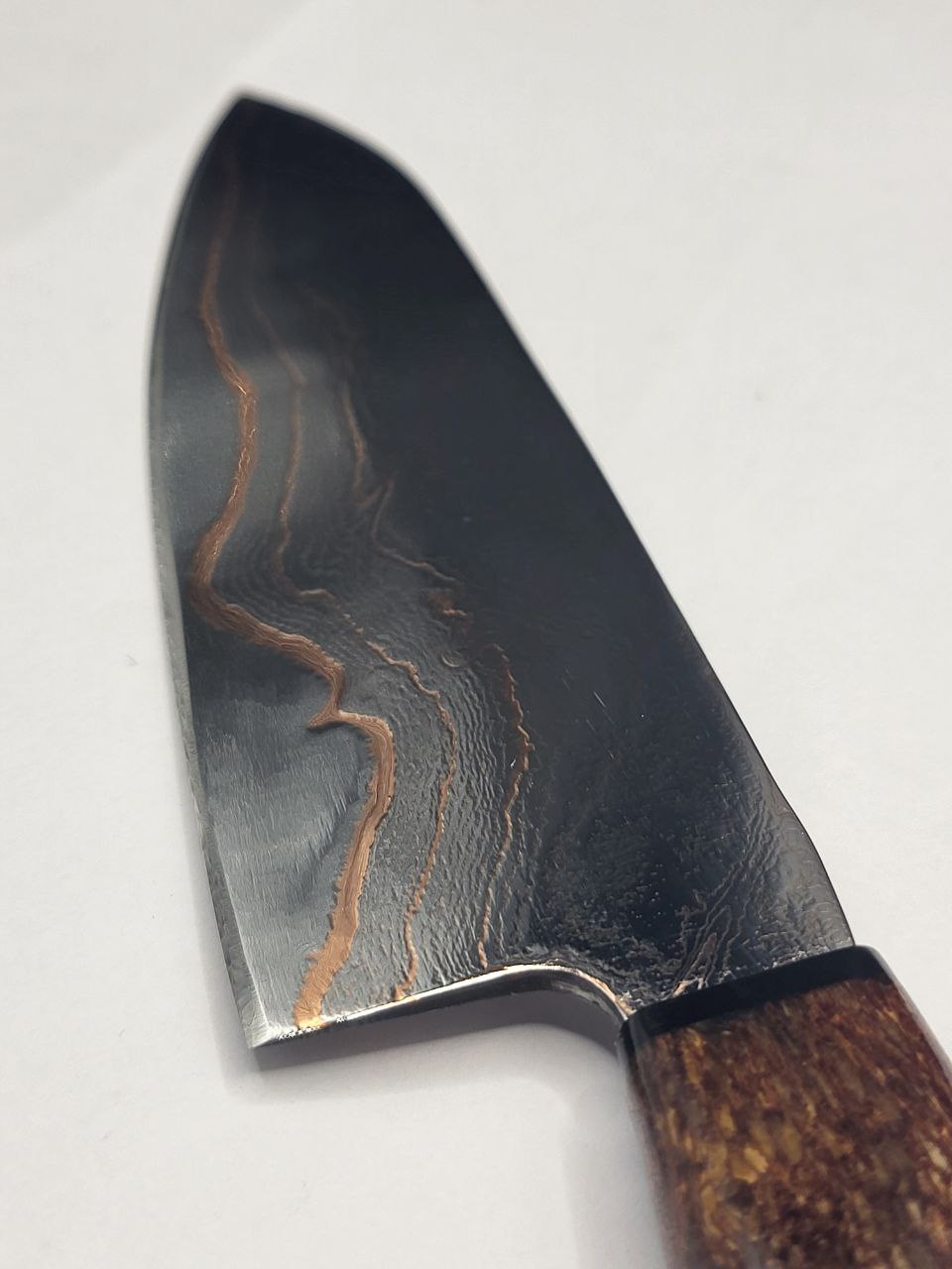 Kompaktes handgeschmiedetes Kl. Allrounder CU-Damast Shiny mit 160 mm Klinge