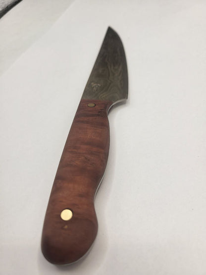 Detailaufnahme vom Gold Edition Jausenmesser mit Damaststruktur