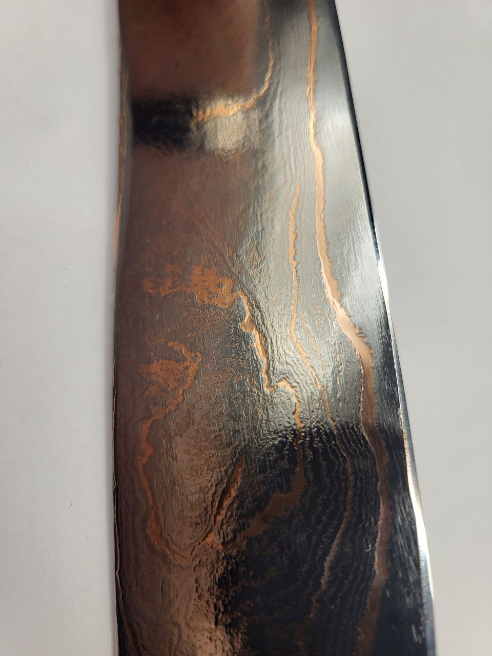 Handgeschmiedetes Big Allrounder CU-Damast Shiny mit 230 mm Klinge