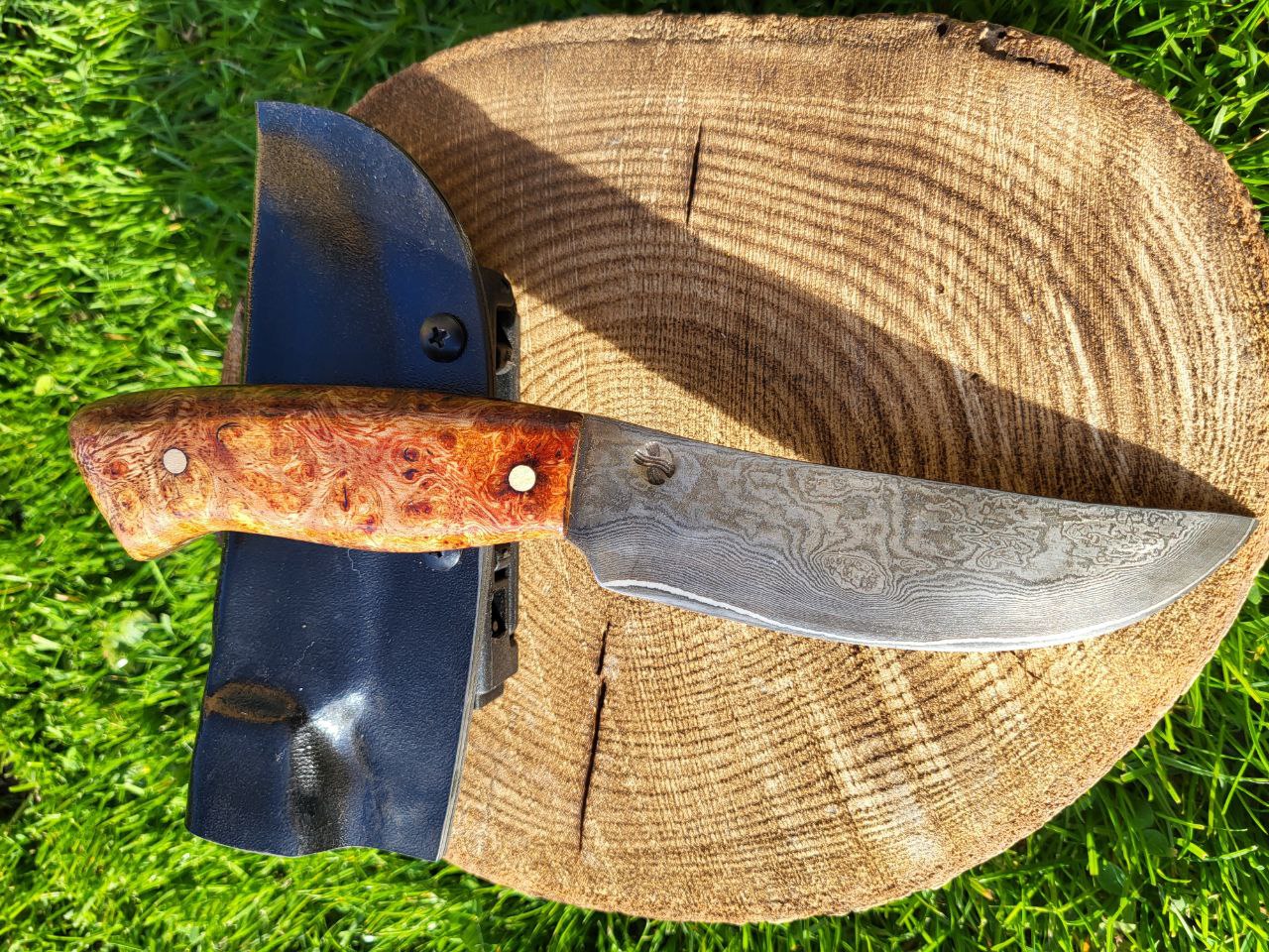 Damast Outdoormesser Curly Mindi