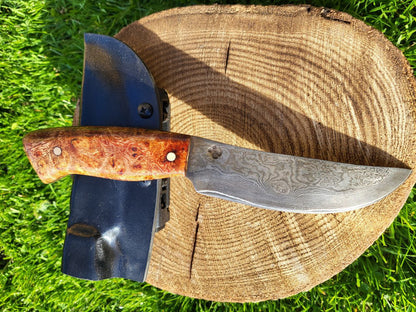 Damast Outdoormesser Curly Mindi