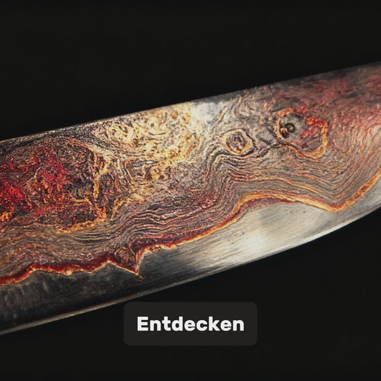Big Allrounder CU-Damast Shiny handgeschmiedet mit Mango-Griff
