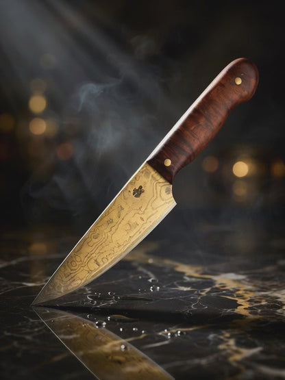 Gold Edition Jausenmesser handgeschmiedet mit Bayur-Griff